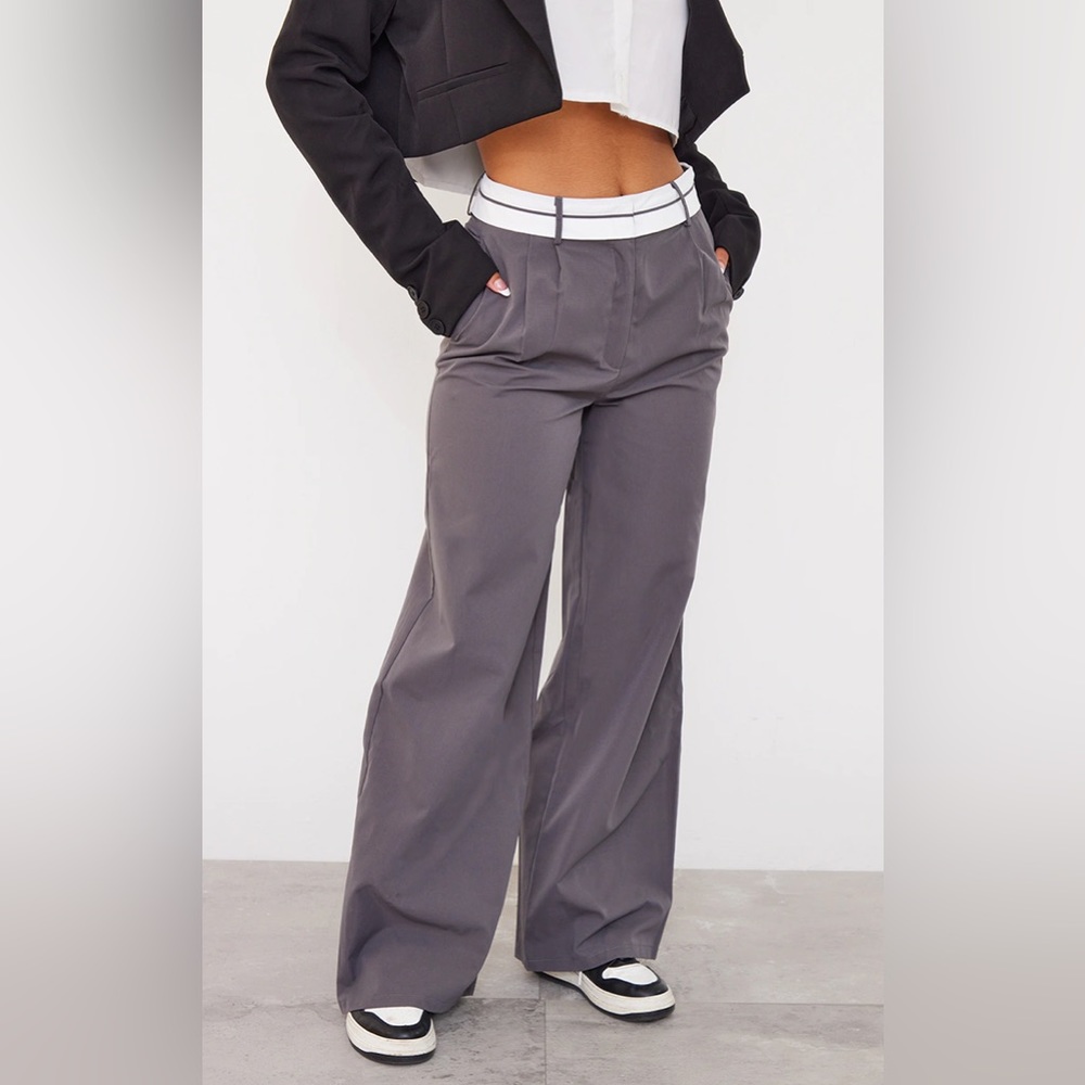 Turn Over Waist Straight Leg Pants